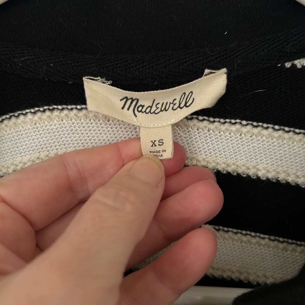 Madewell Relaxed V-Neck Polo Shirt Striped Size XS - Picture 6 of 7